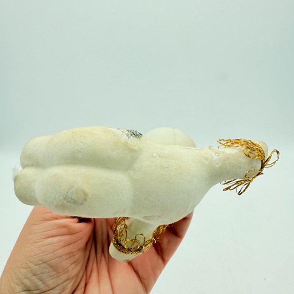 Vintage Flocked Flying snowman Ornament | snow man flying Christas ornament - Picture 5 of 8